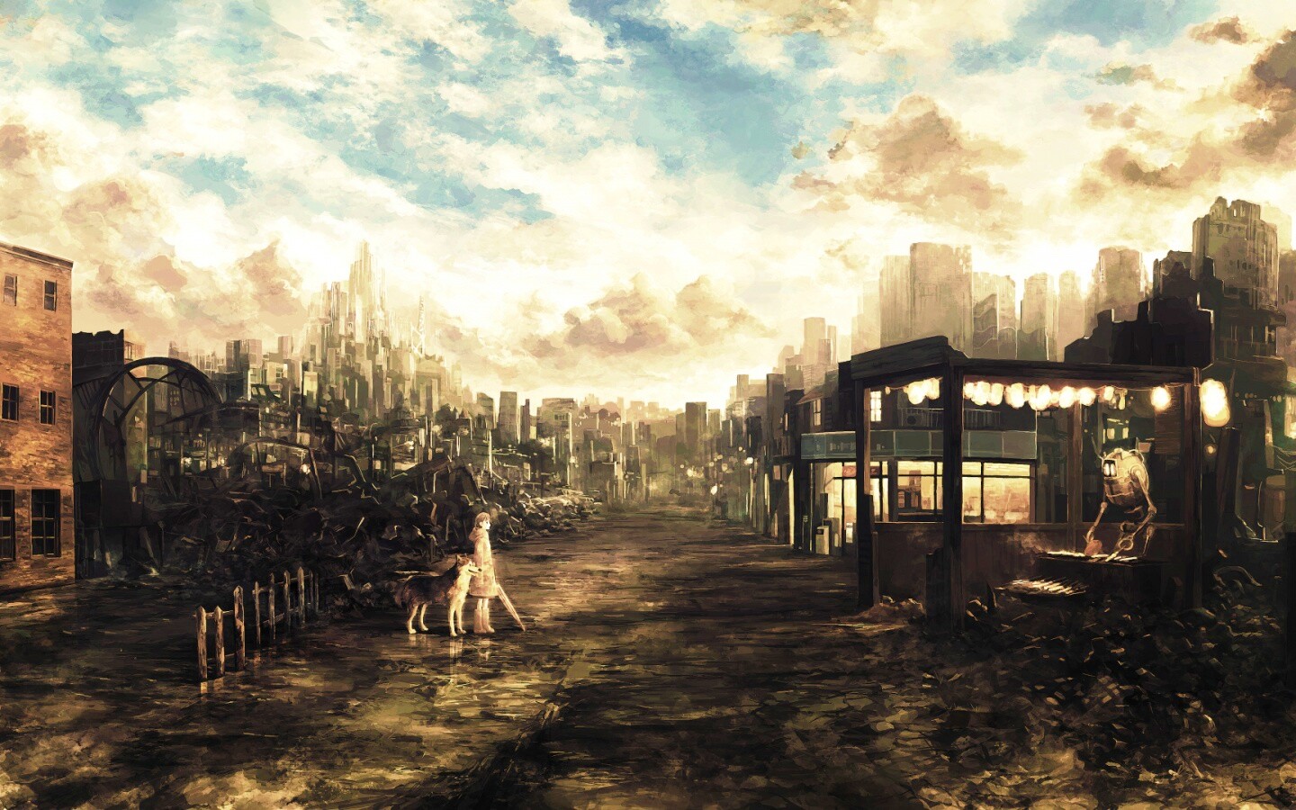 Девушка с собакой обои