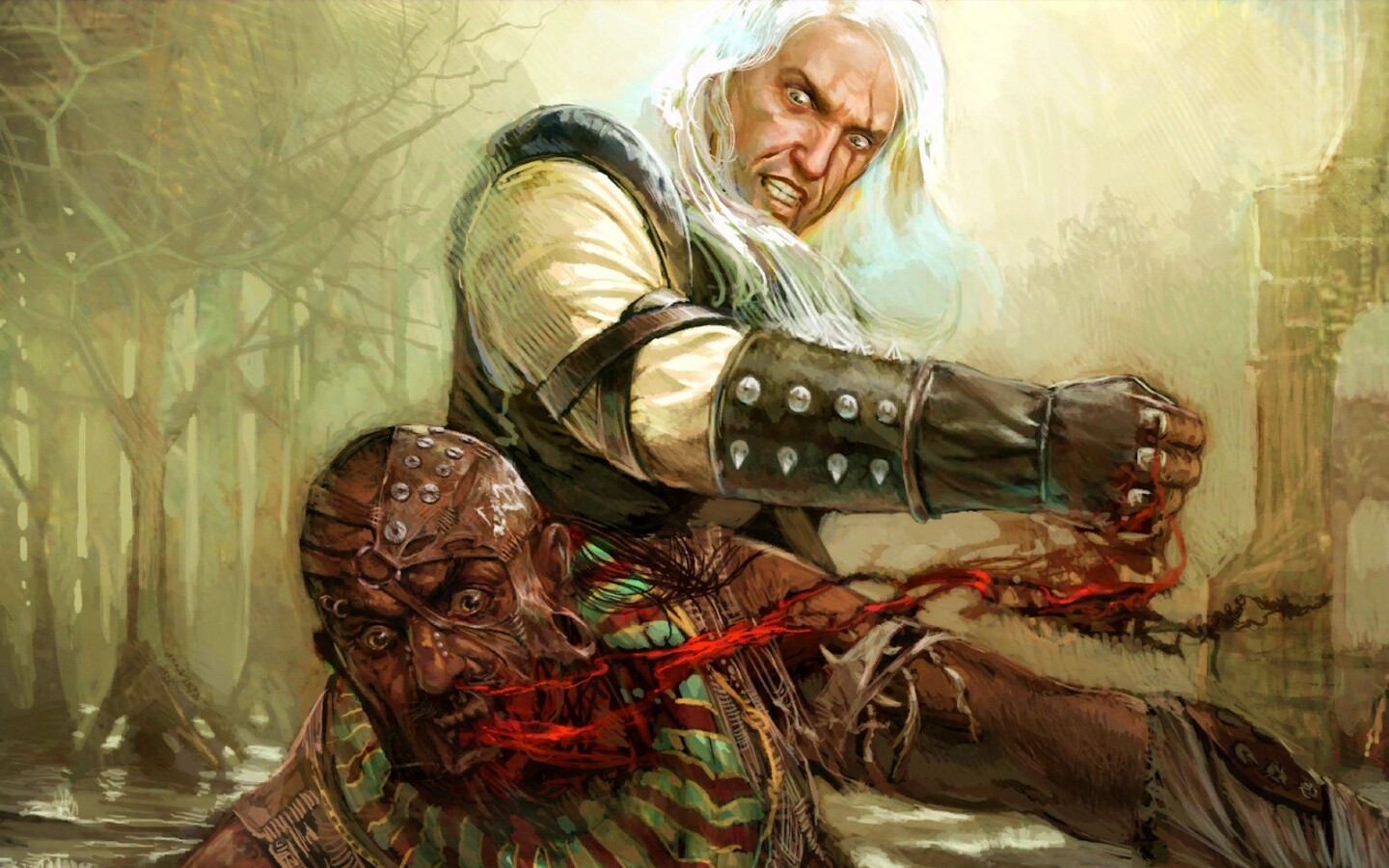 Геральт против Азара обои