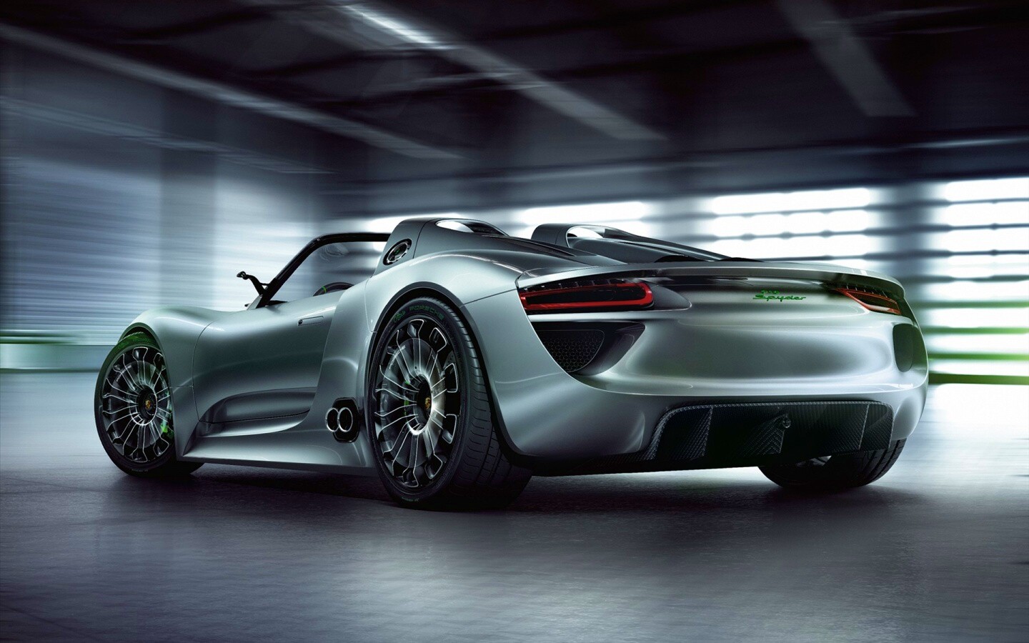 Porsche 918 Spider вид сзади обои