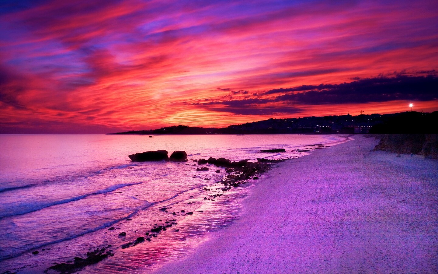 Бесподобный закат на море обои