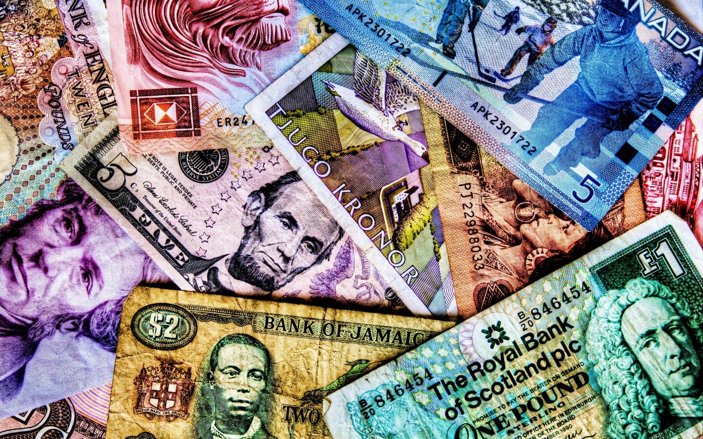 Купюры из разных стран обои