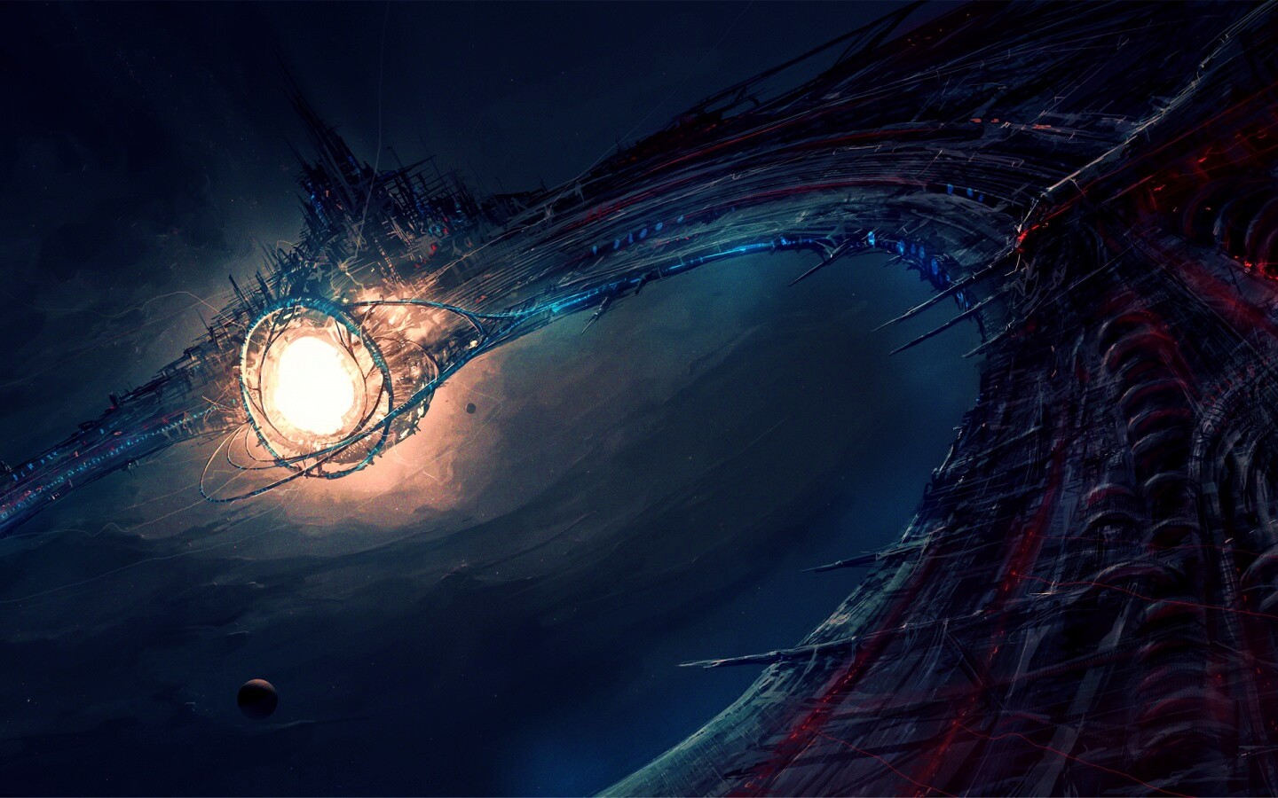 Зловещая космическая станция обои