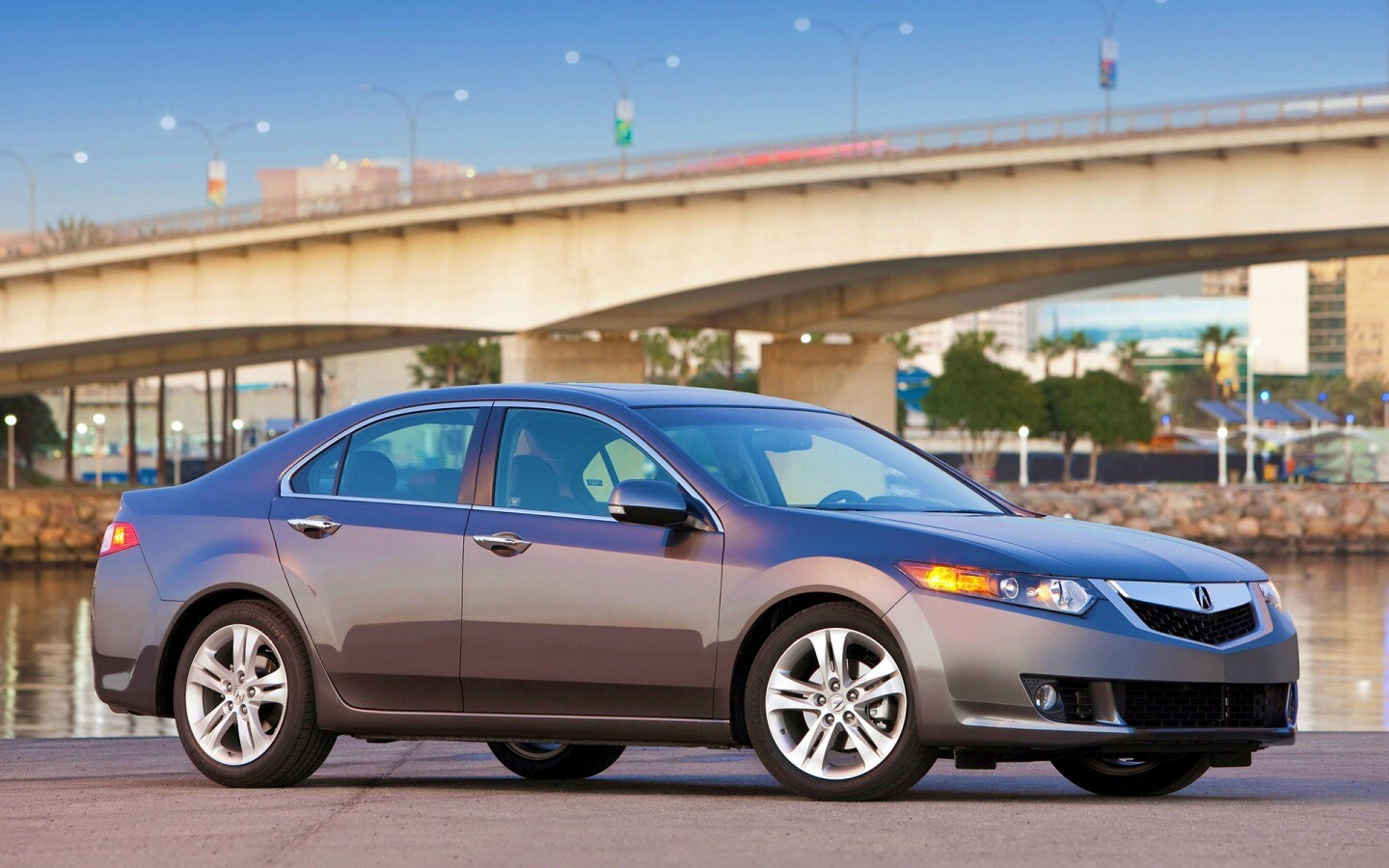 Acura на фоне моста обои