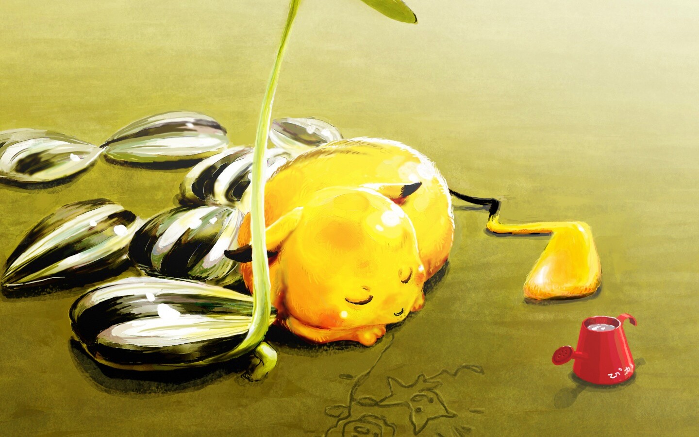 Пикачу отдыхает обои