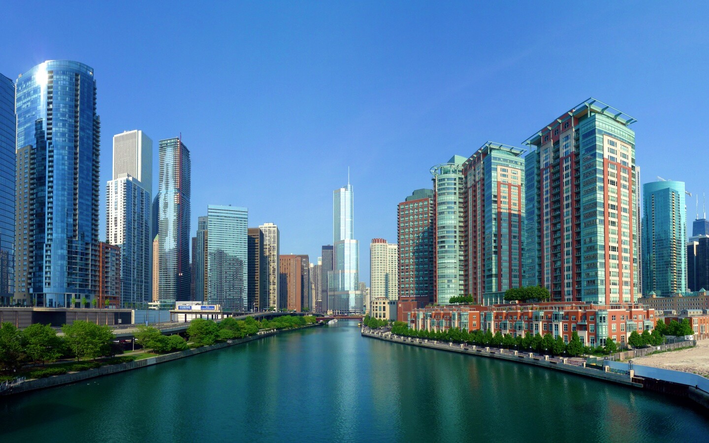 Вид на Чикаго обои