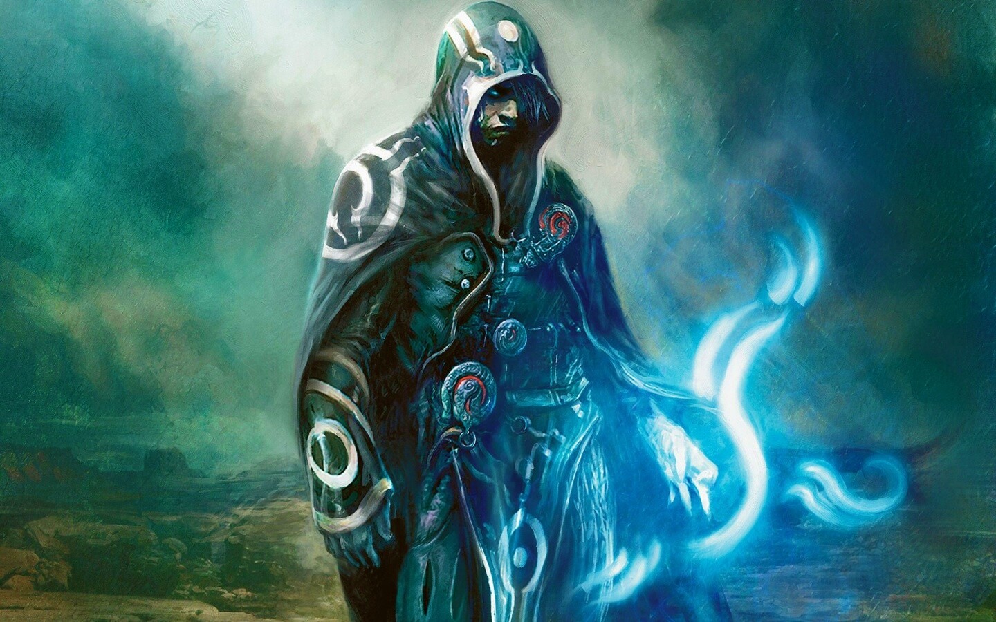 Темный маг в плаще-накидке обои