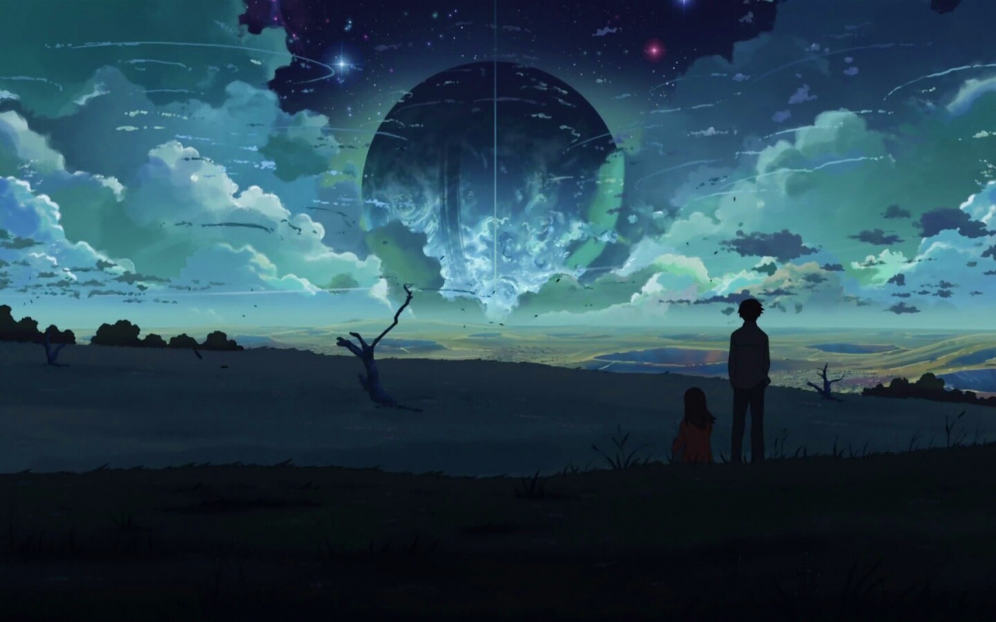 Кадр из творения Макото Синкая обои
