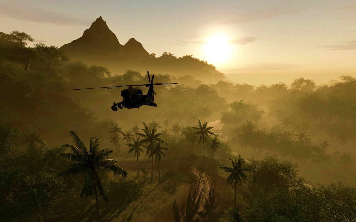 Вертолет над тропиками в crysis обои