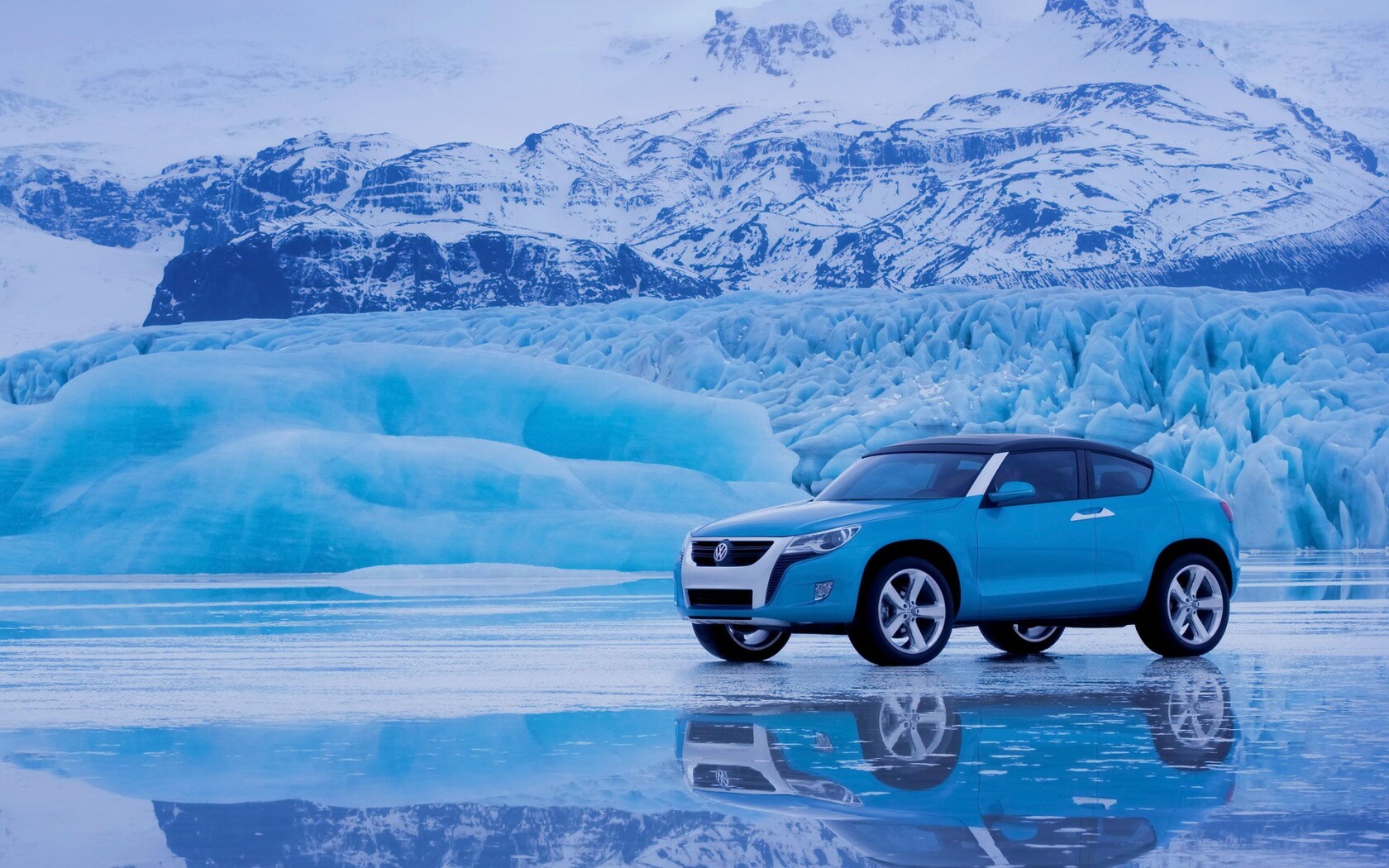 Внедорожник Фольксваген на льду обои