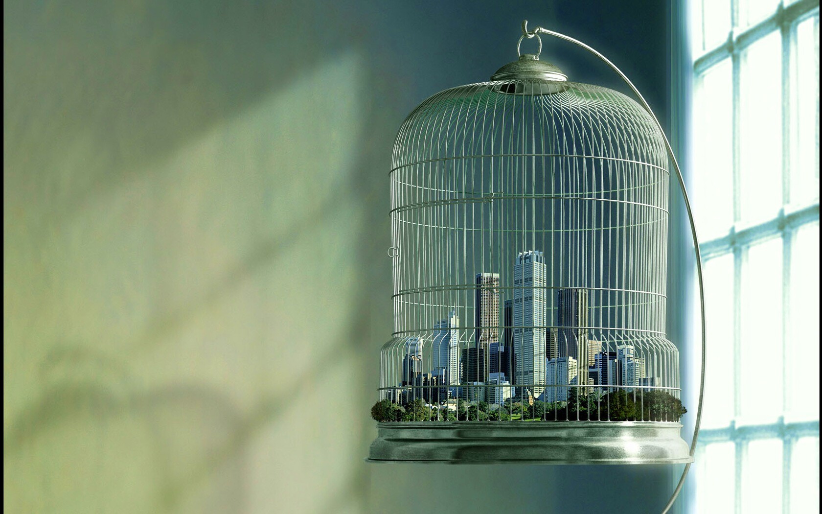 Город в клетке обои