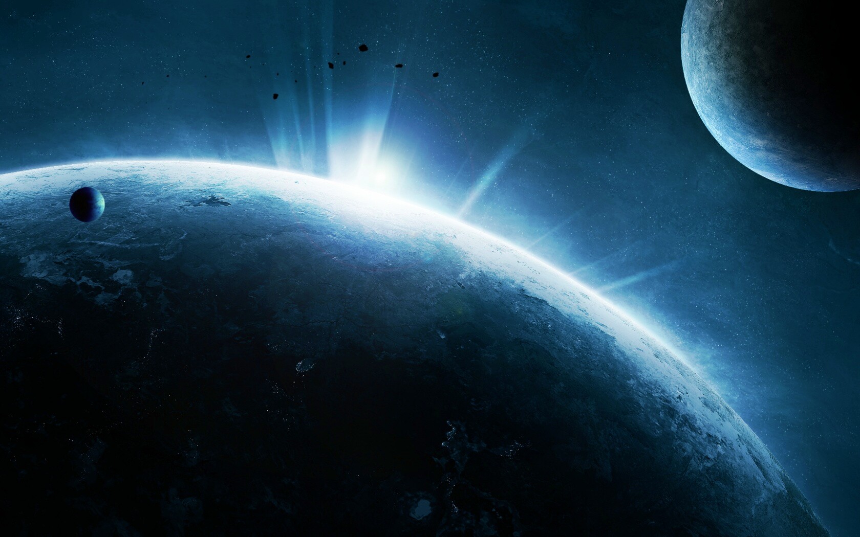 Восход над планетой обои