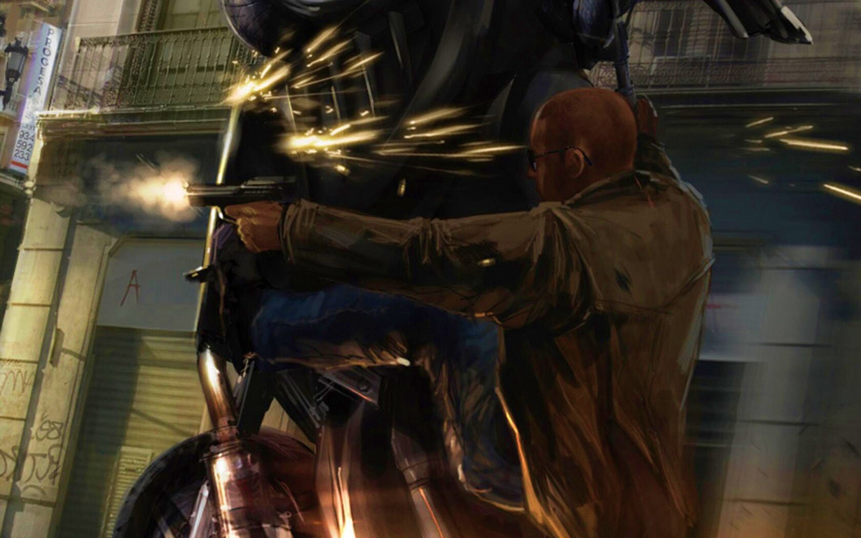 Негр на мотоцикле обои