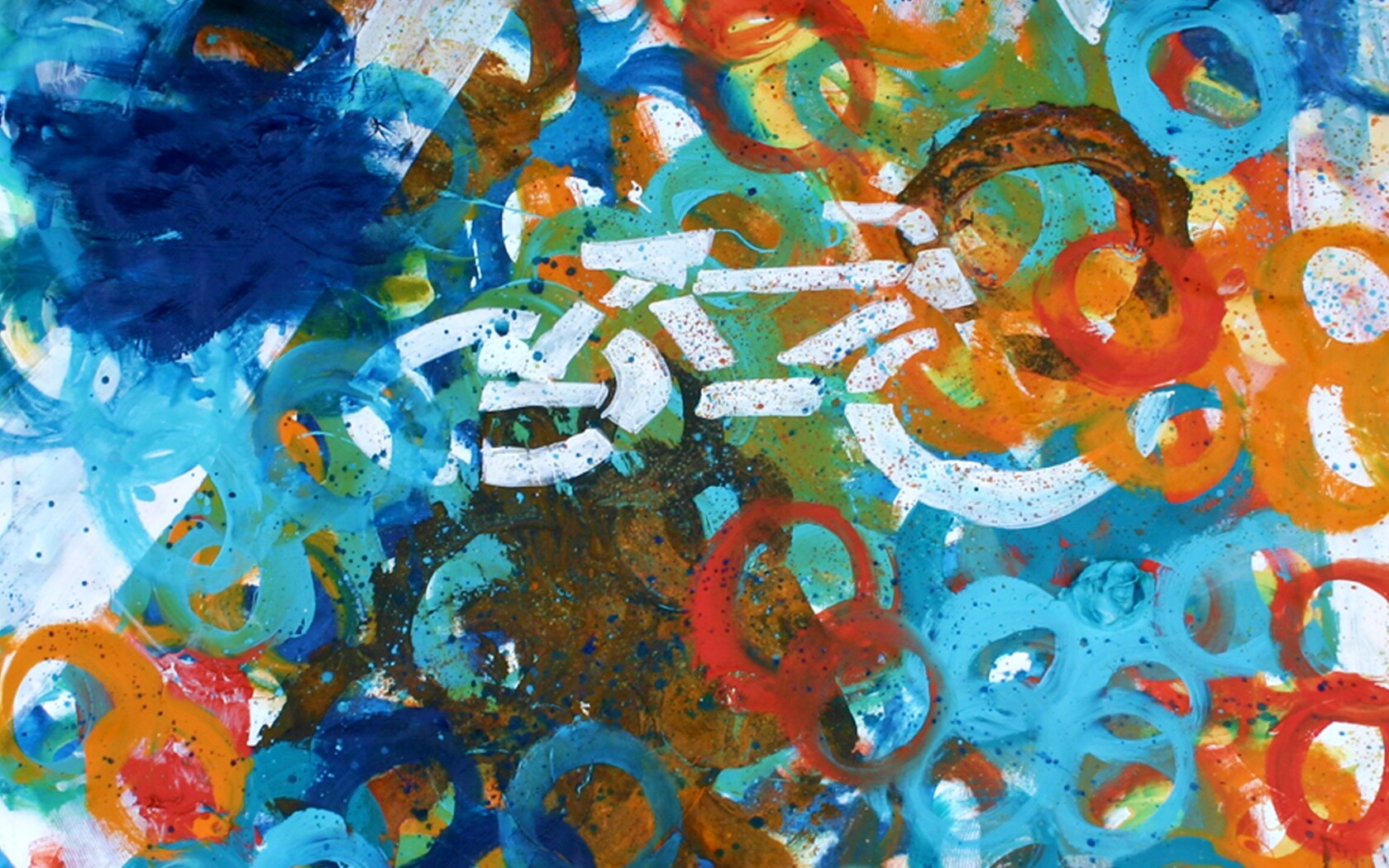 Рисованный через трафарет велосипед обои