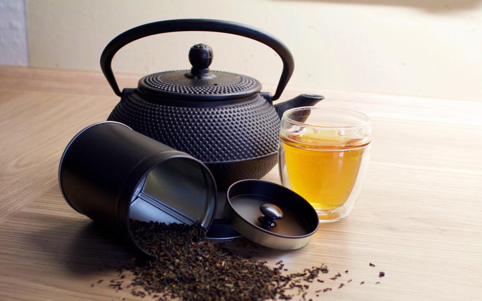 Черный чайный набор обои