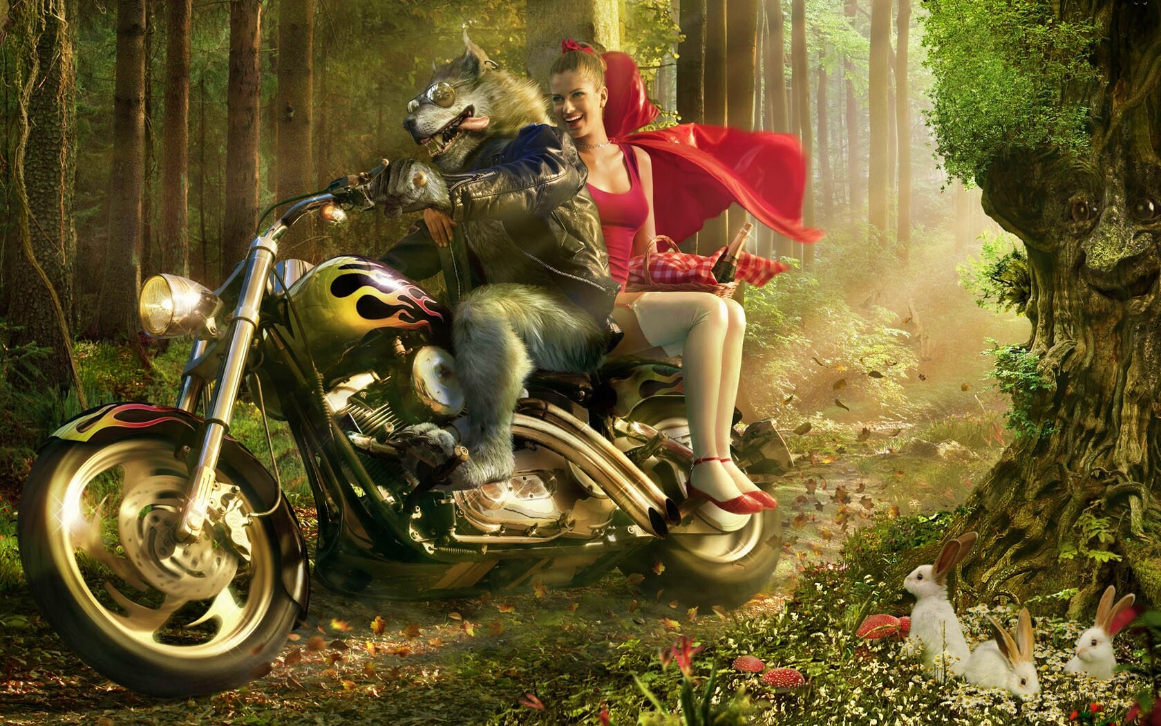 Красная шапочка по новому обои