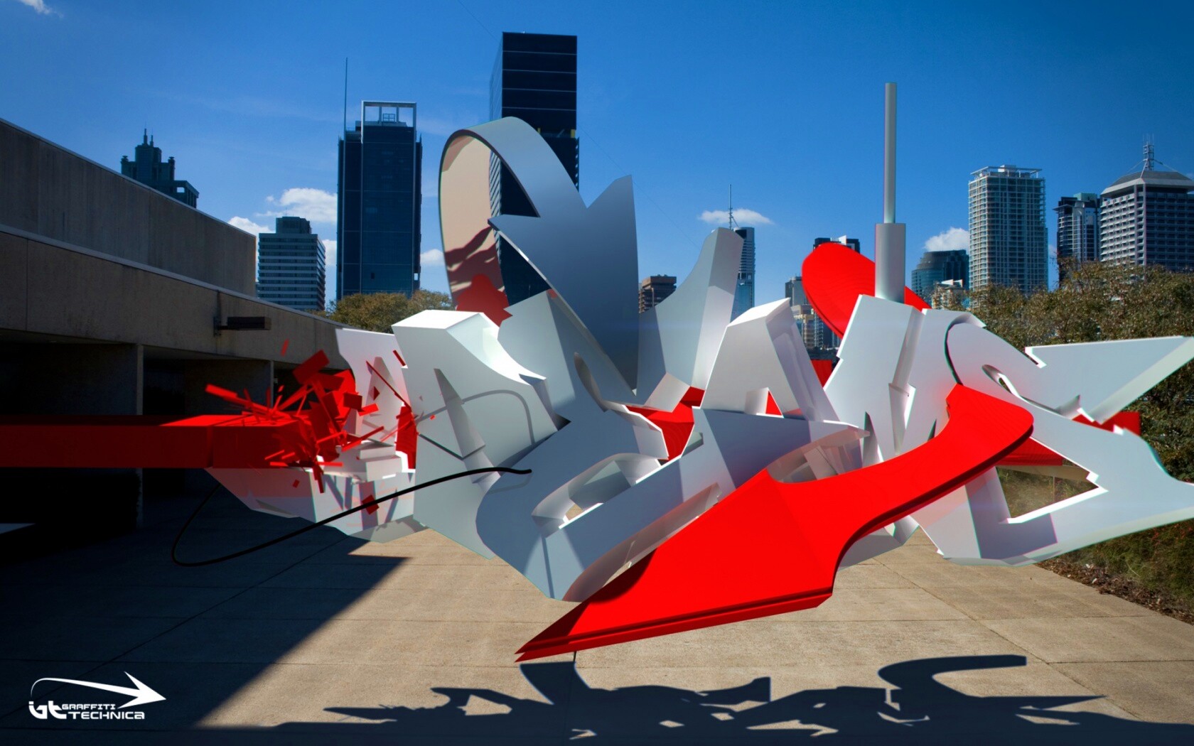 Трехмерное граффити обои