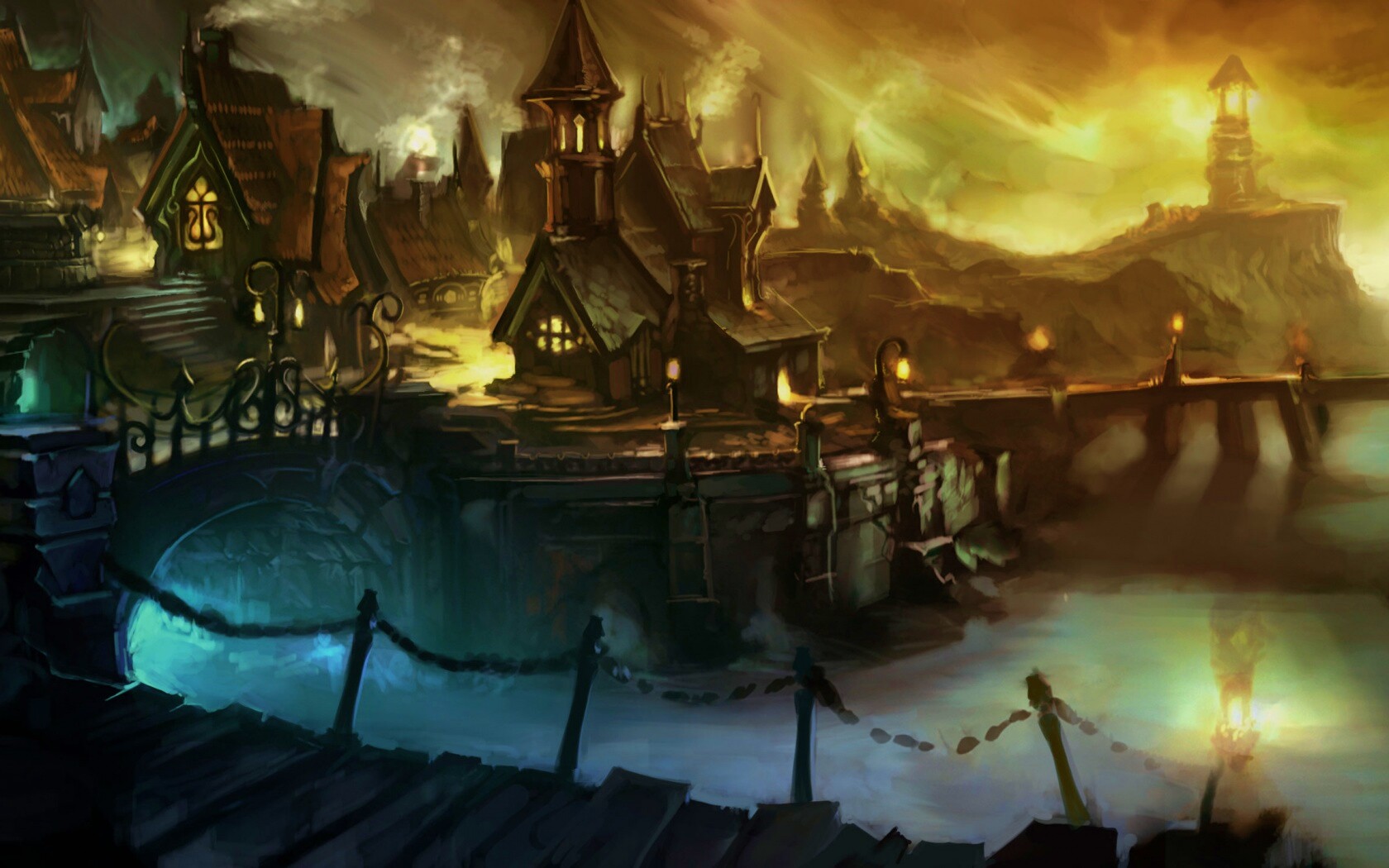 Волшебная деревня обои