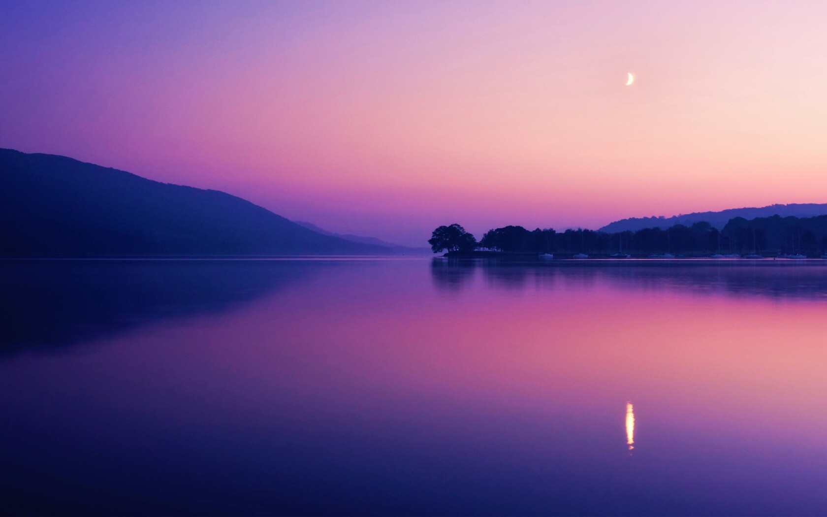 Сумерки над озером обои