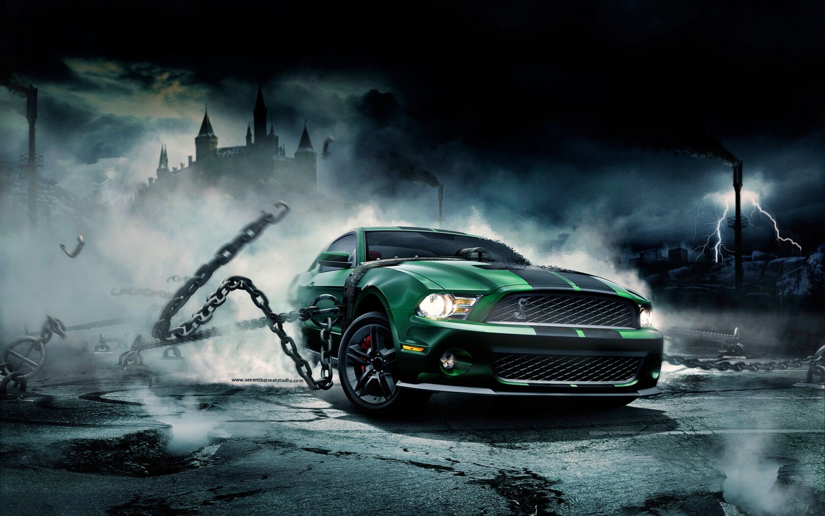 Ford Mustang рвёт цепи обои