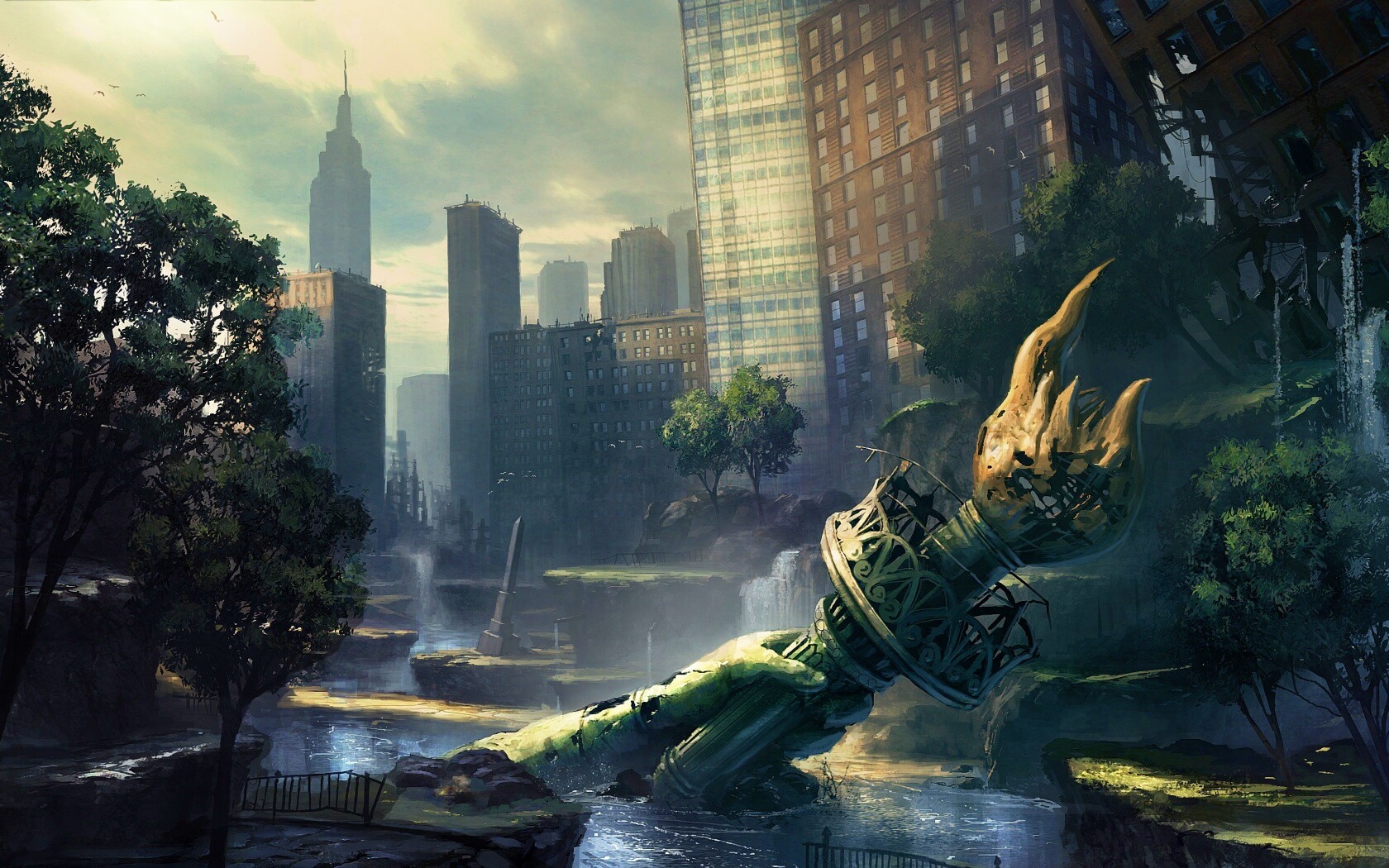 Руины статуи свободы обои