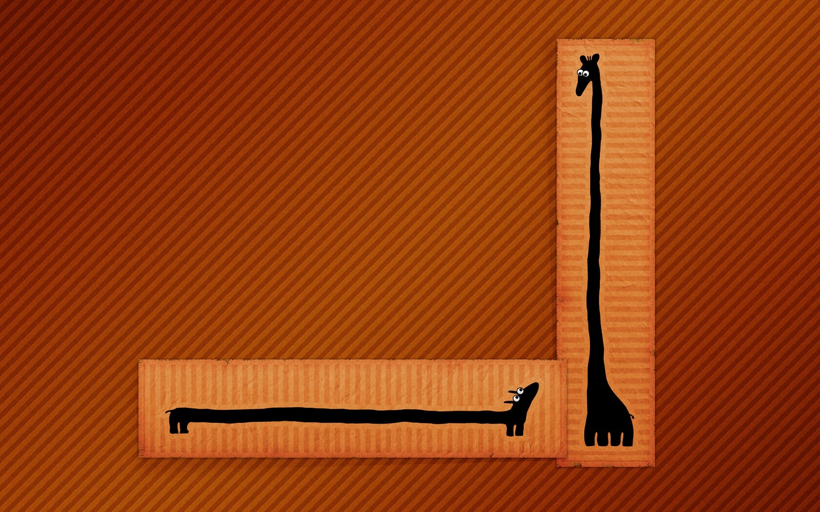 Жираф и такса обои