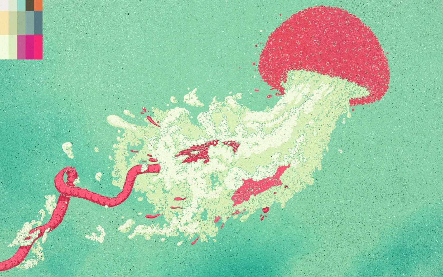 Розовая медуза обои