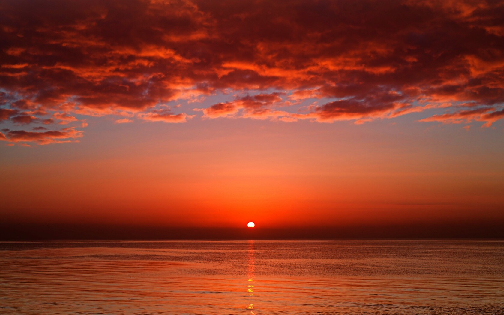 Багровый закат обои