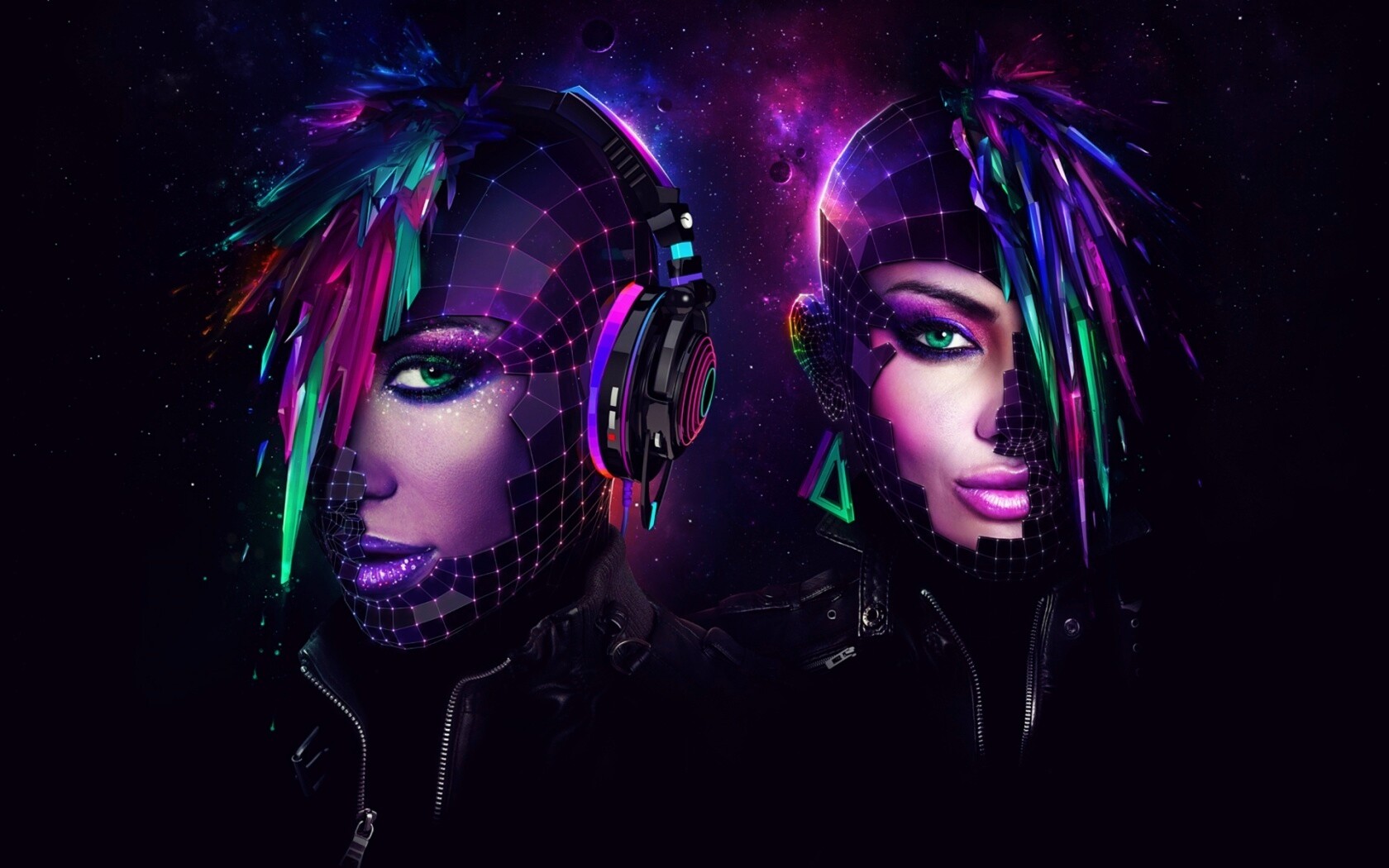 Кристаллические девушки из компьютерного мира обои