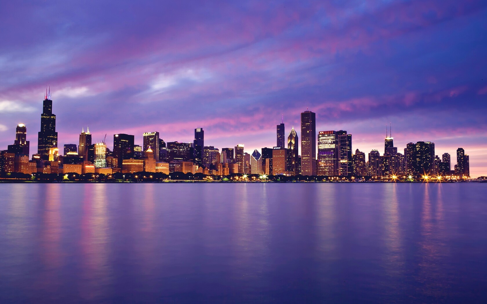 Чикаго с воды обои