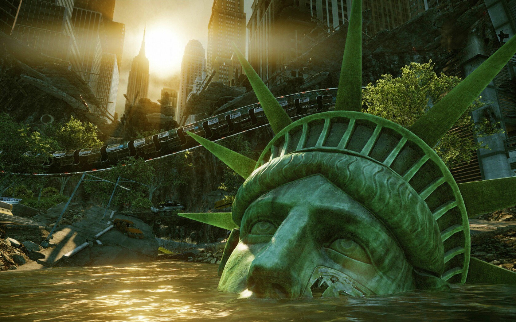 Руины статуи свободы в Crysis обои