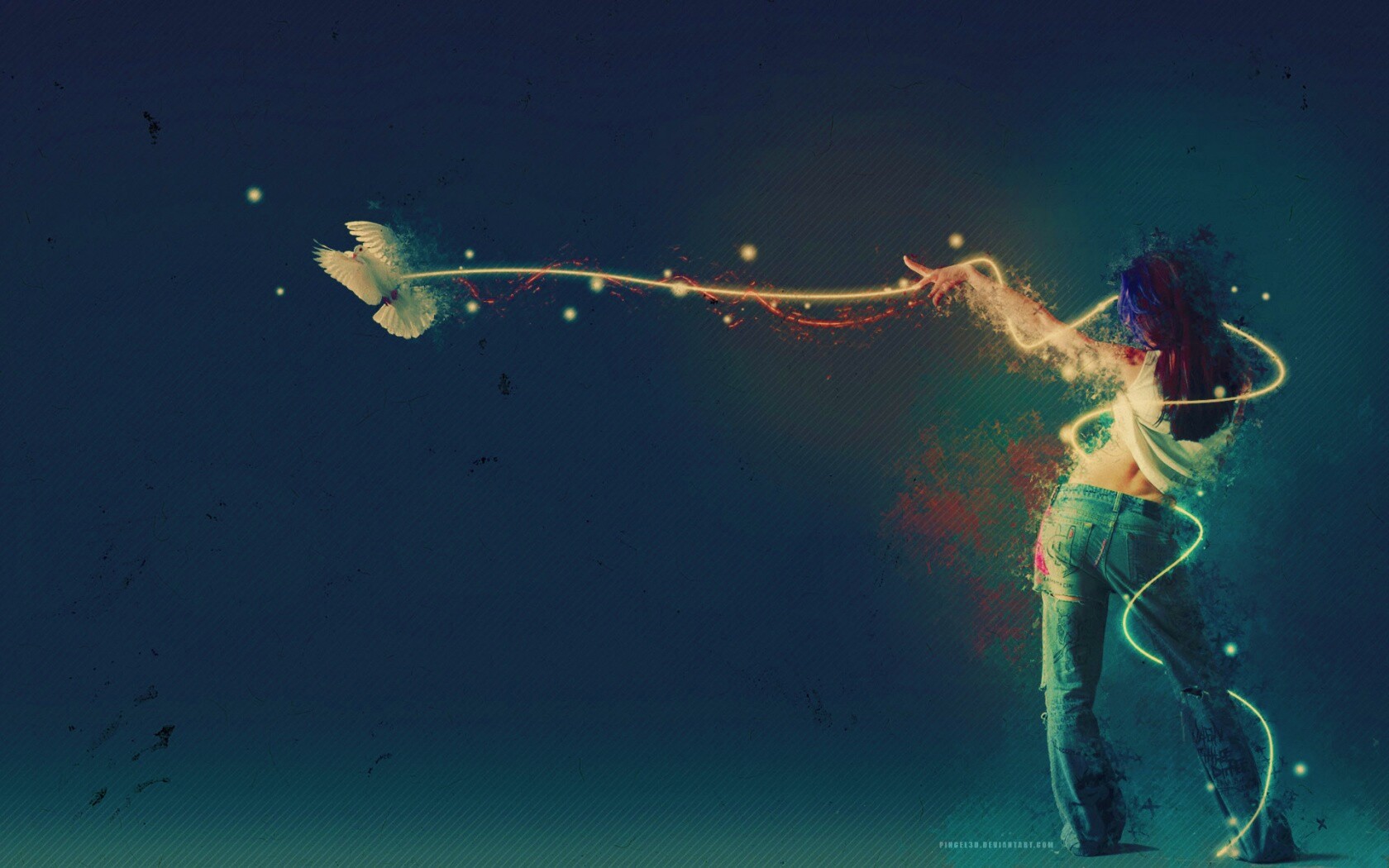 Девушка с бабочкой обои