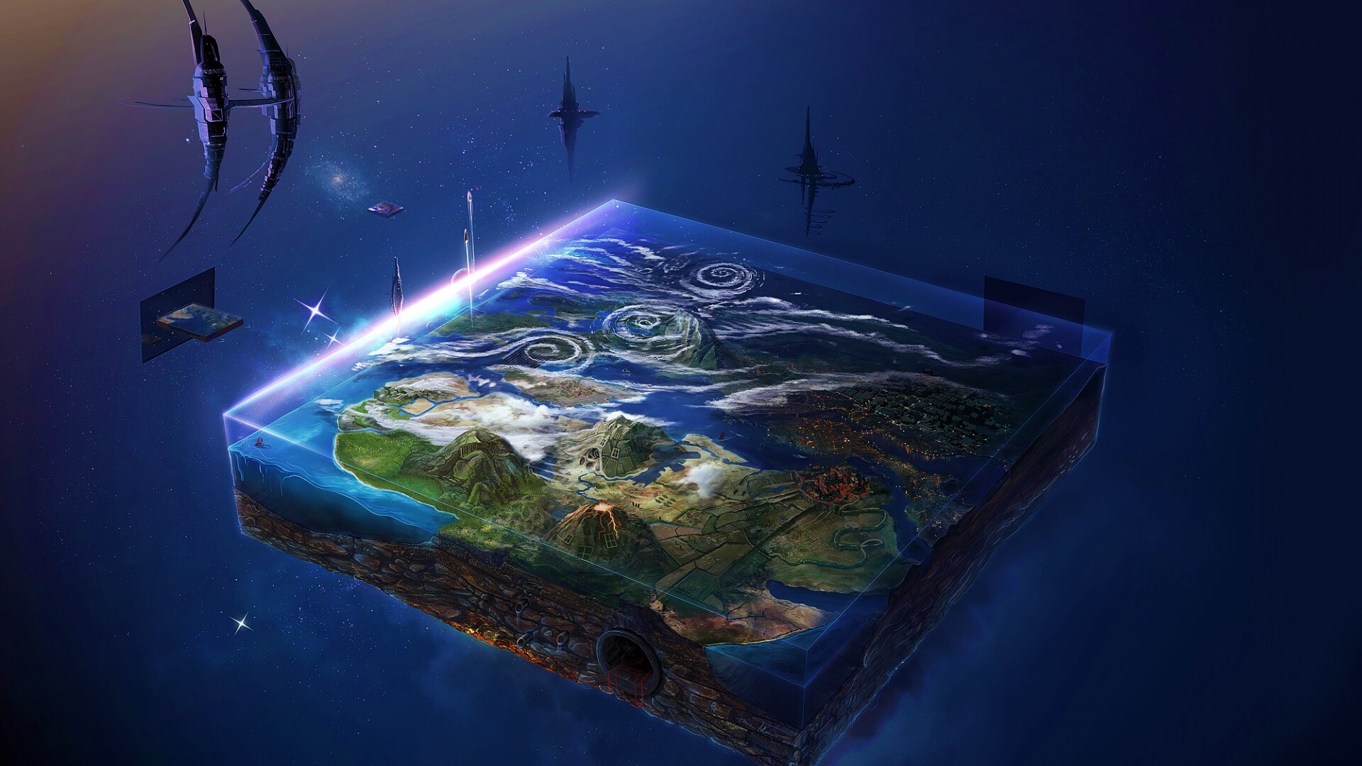 Плоский мир из Homeworld обои