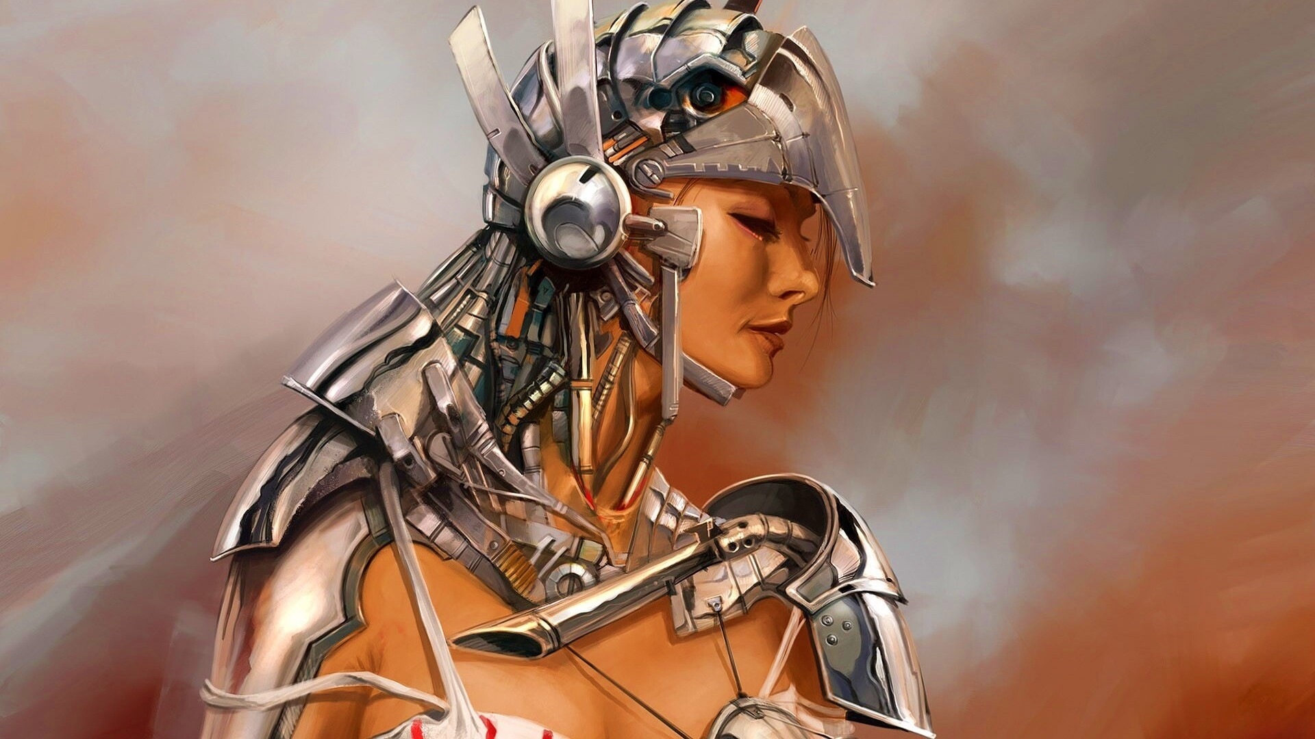 Девушка в силовой броне обои