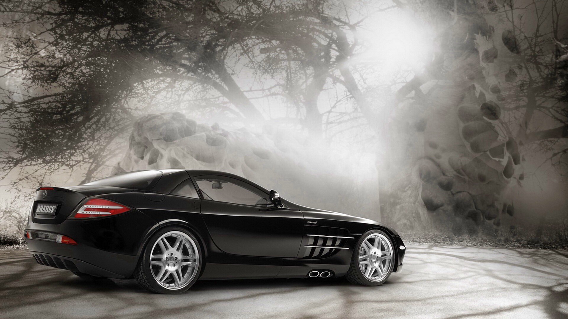 Черный спорткар Мерседес обои