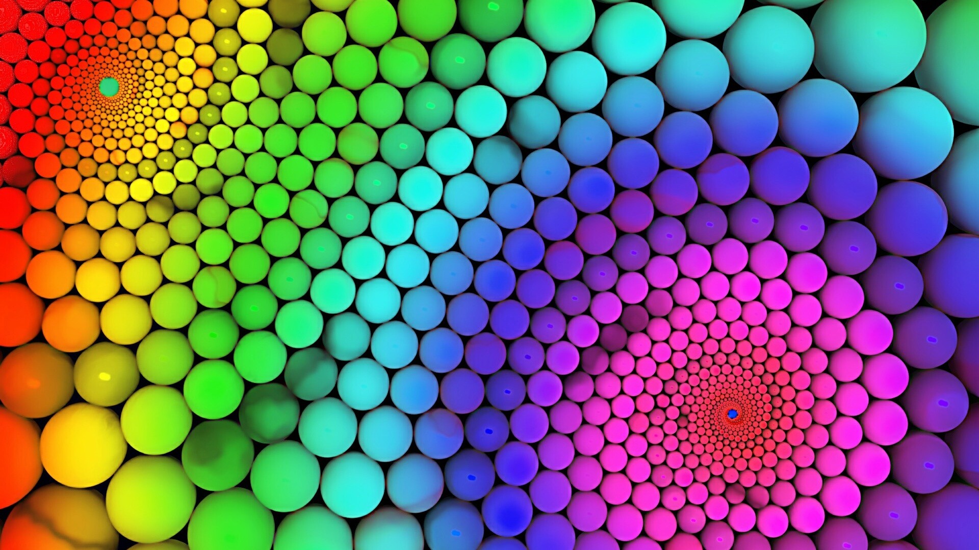 Радужные спирали из шариков обои