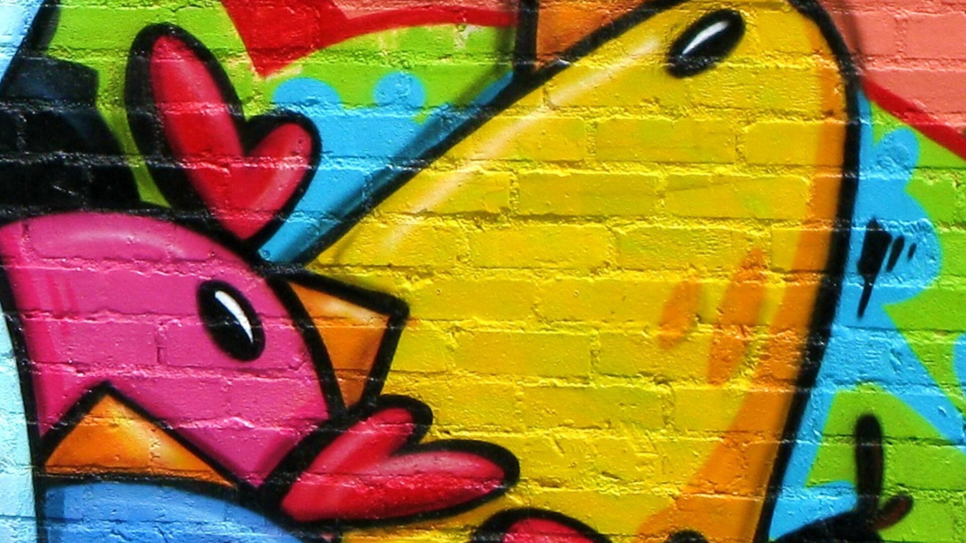 Граффити Курица с цыплятами обои