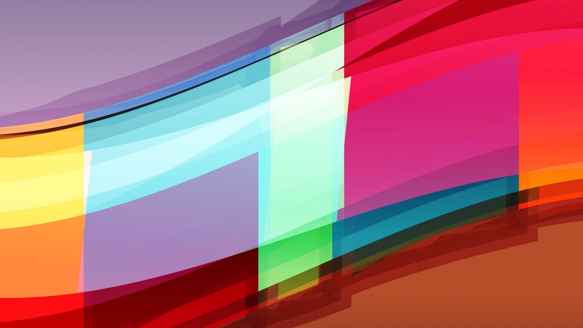 Волна из прозрасных цветных пластин обои