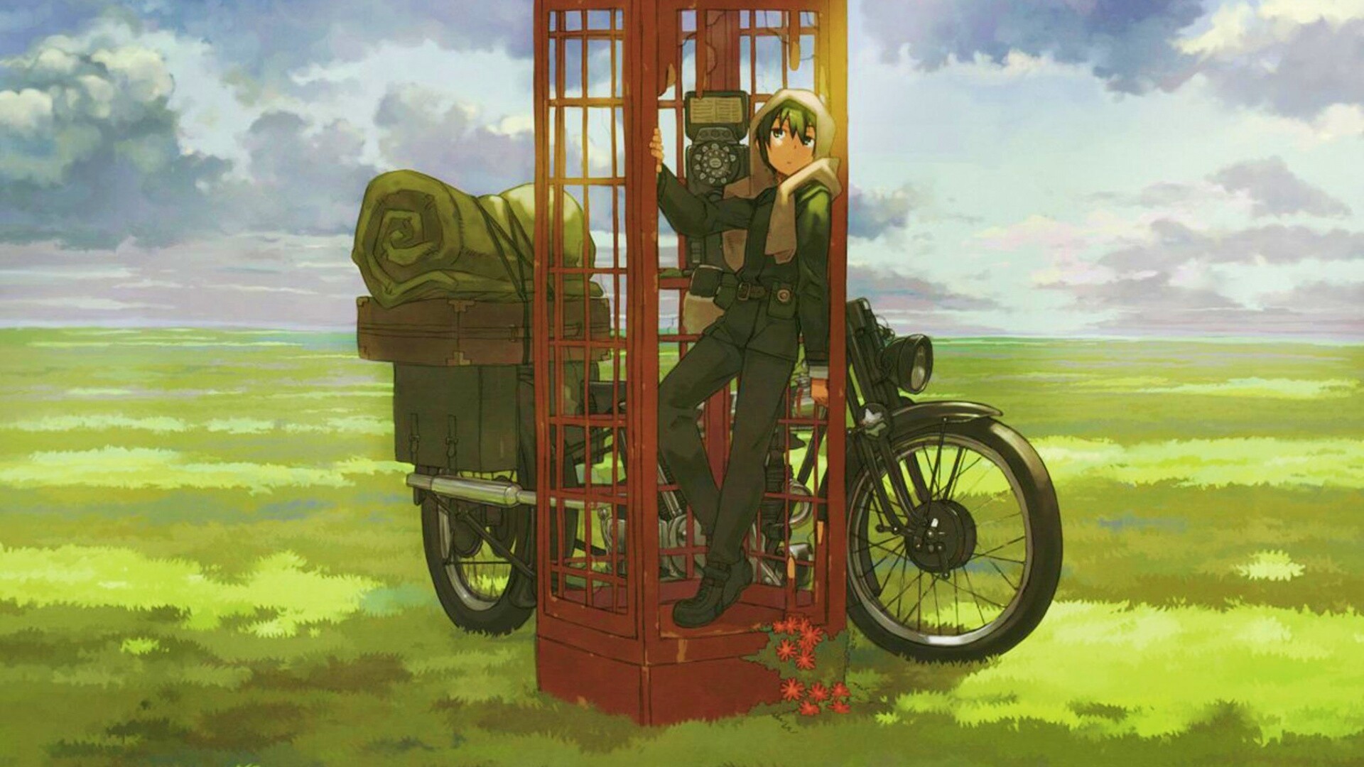 Парень в телефонной будке обои