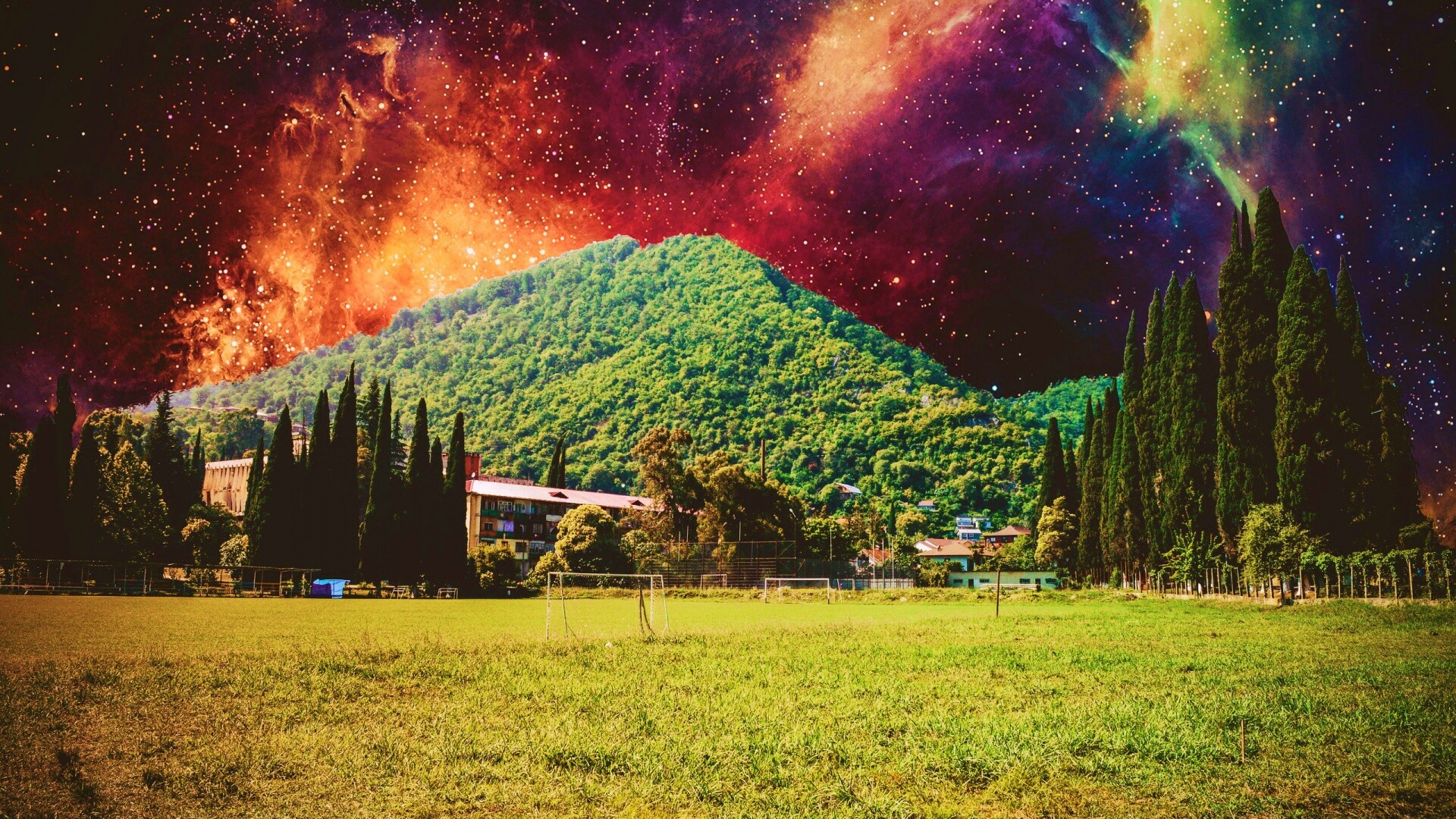 Под удивительным небом обои