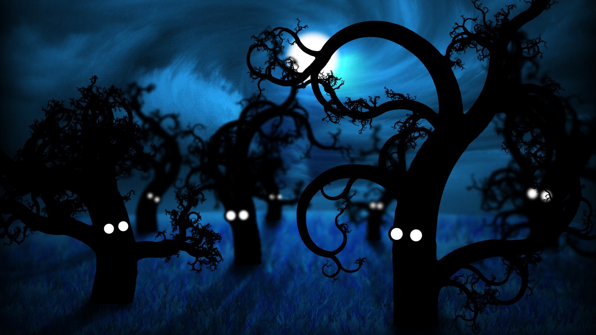 Страшно ночью в лесу обои