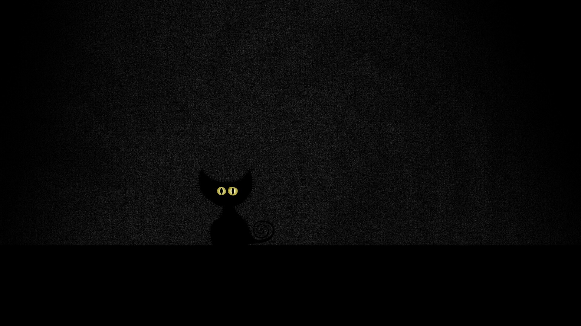 Чёрный кот в ночи обои