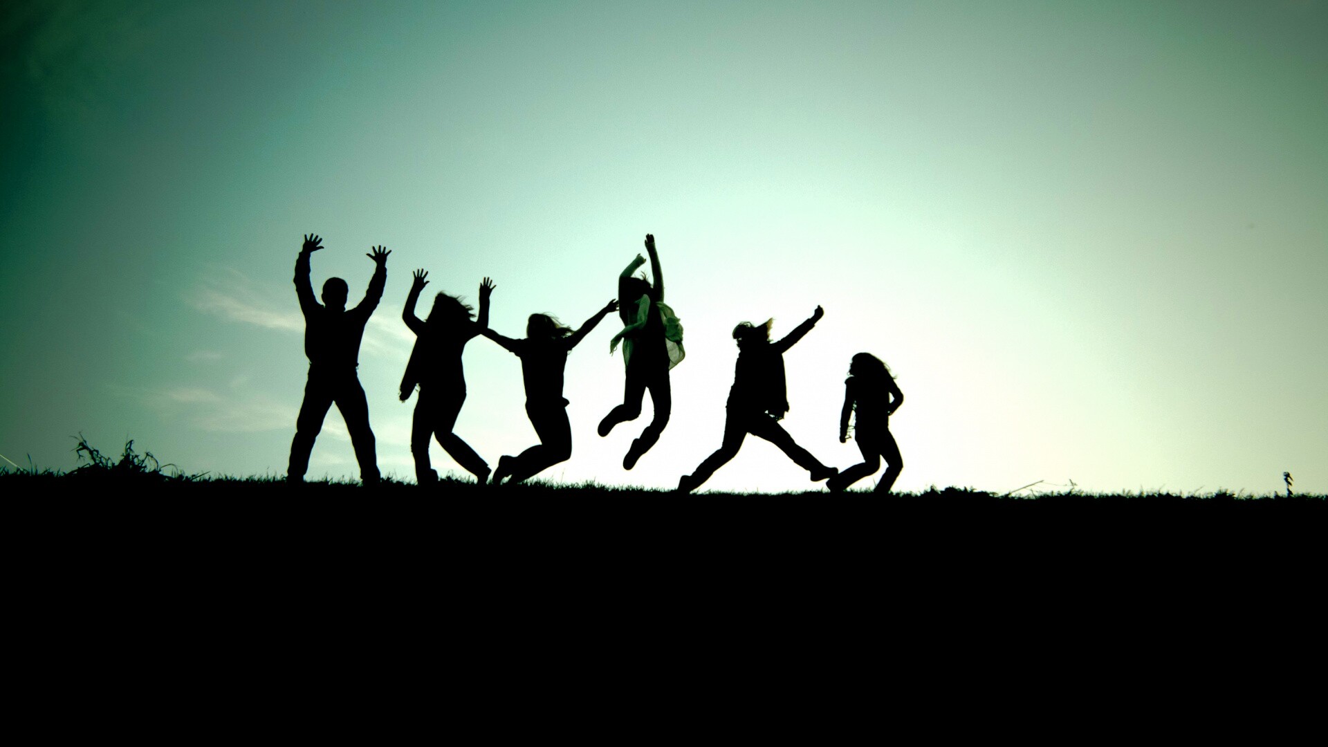 Силуэты людей обои