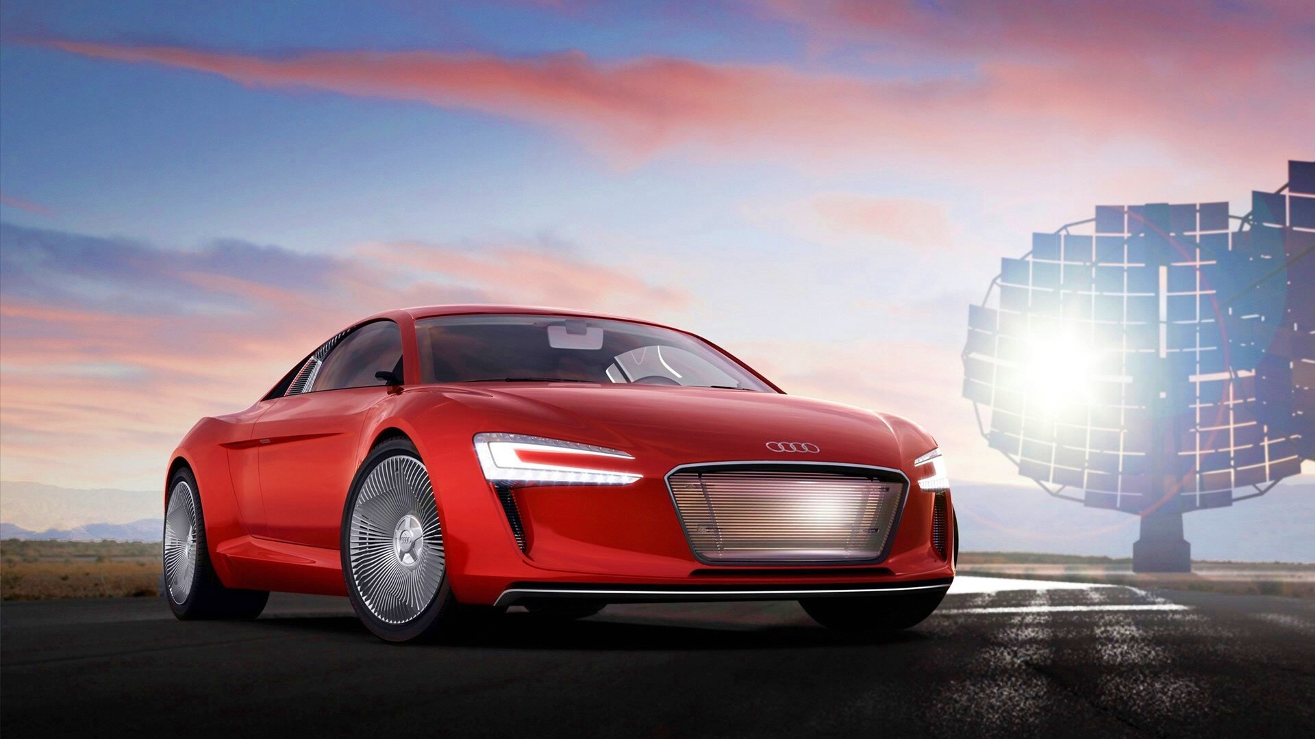 Красный автомобиль Audi обои