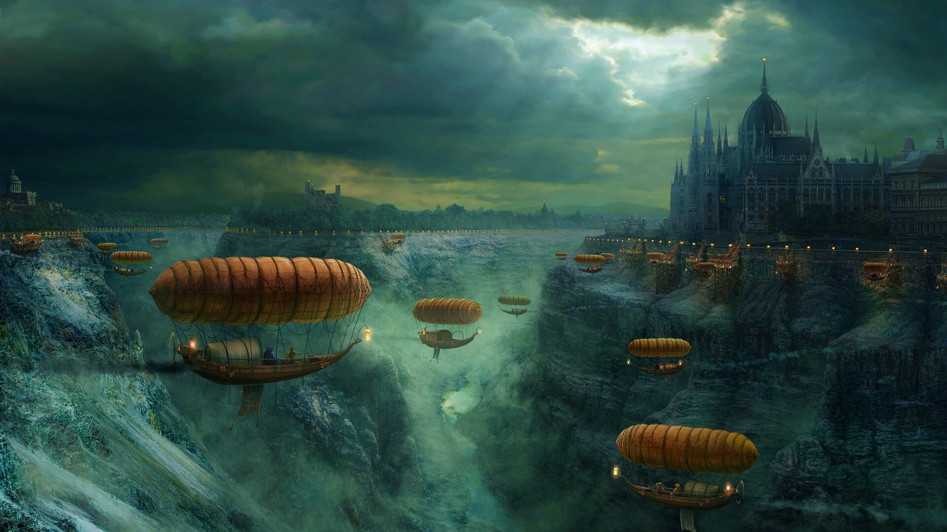 Фентезийный Будапешт обои