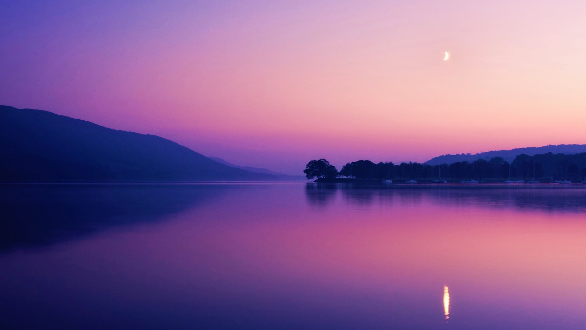 Сумерки над озером обои