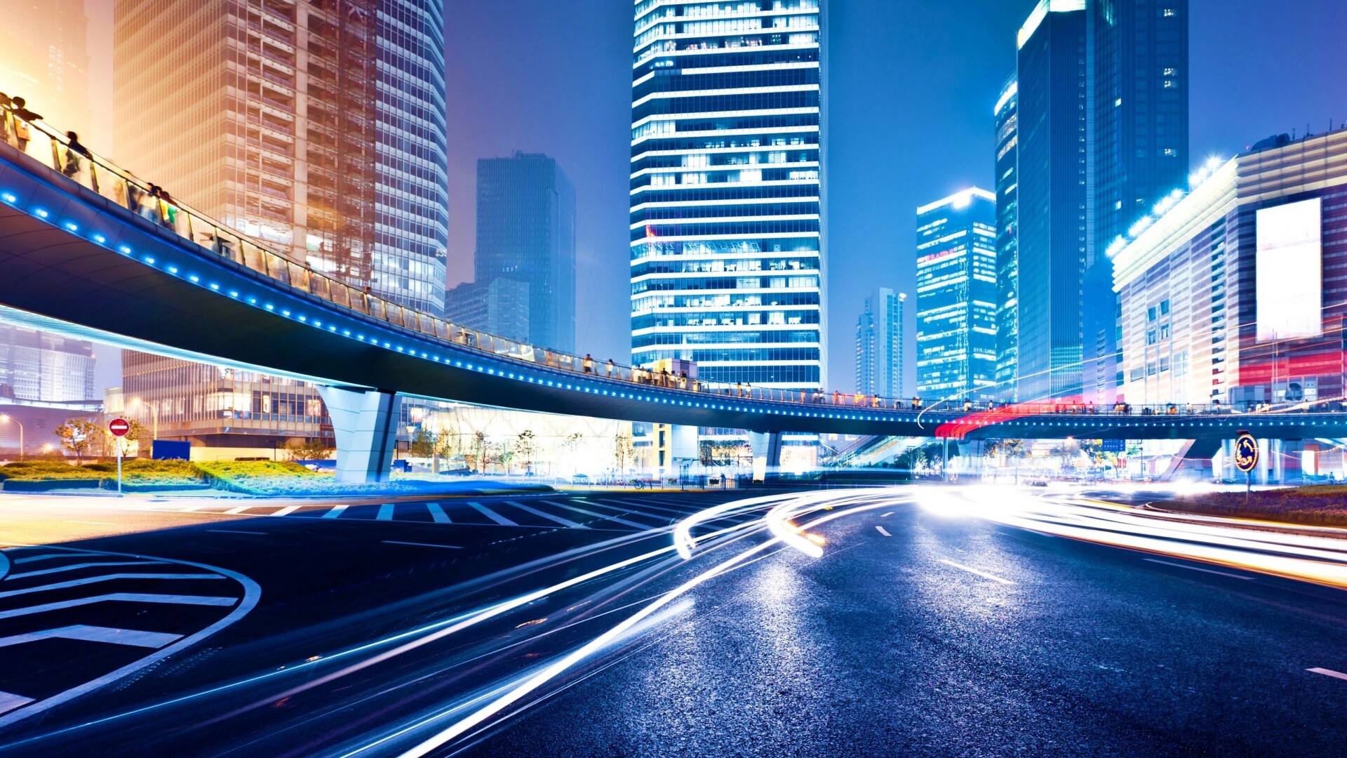 Ночной мегаполис обои