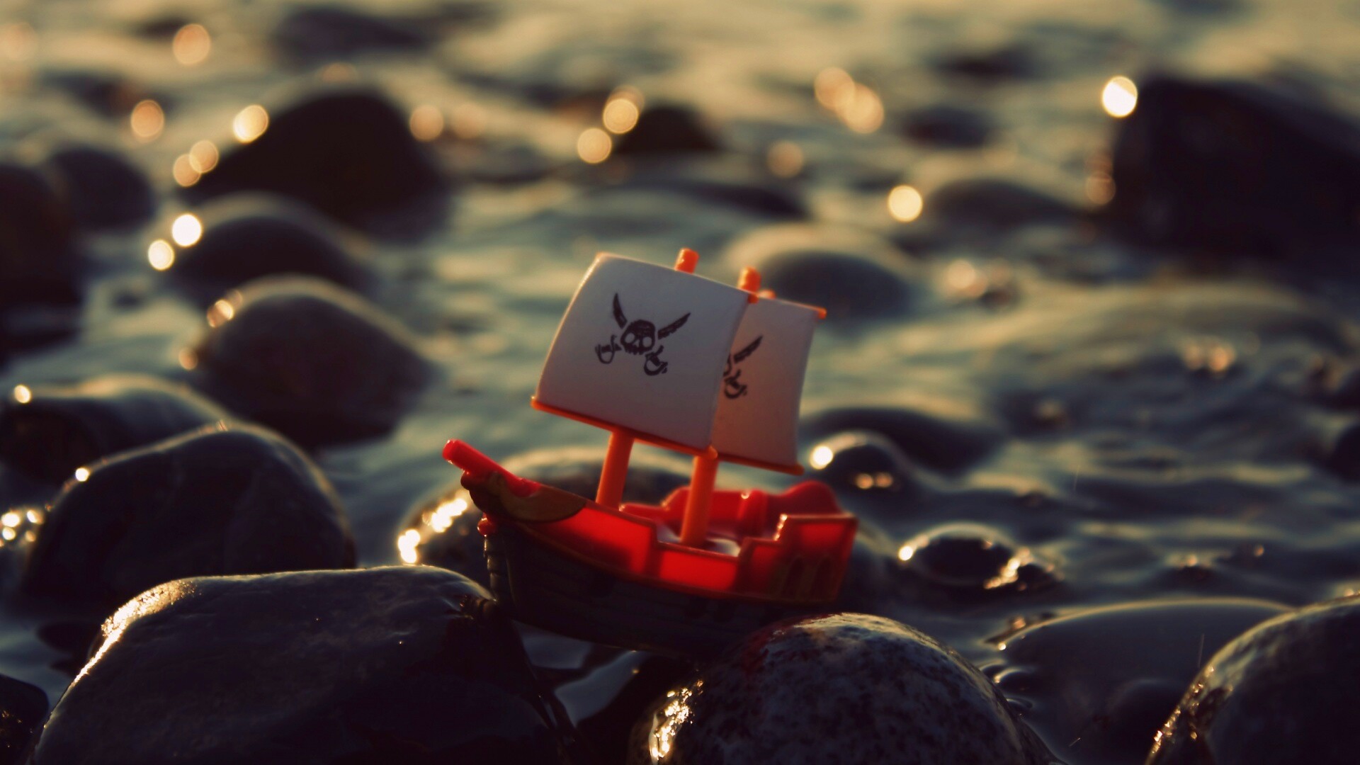 Пиратский корабль на мели обои