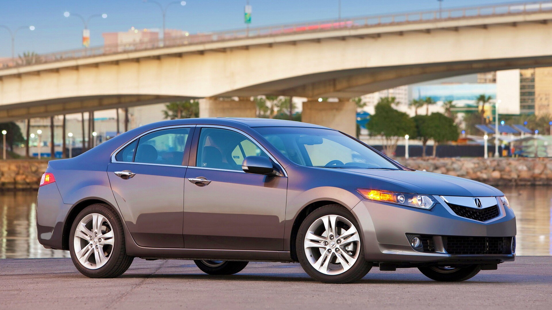 Acura на фоне моста обои