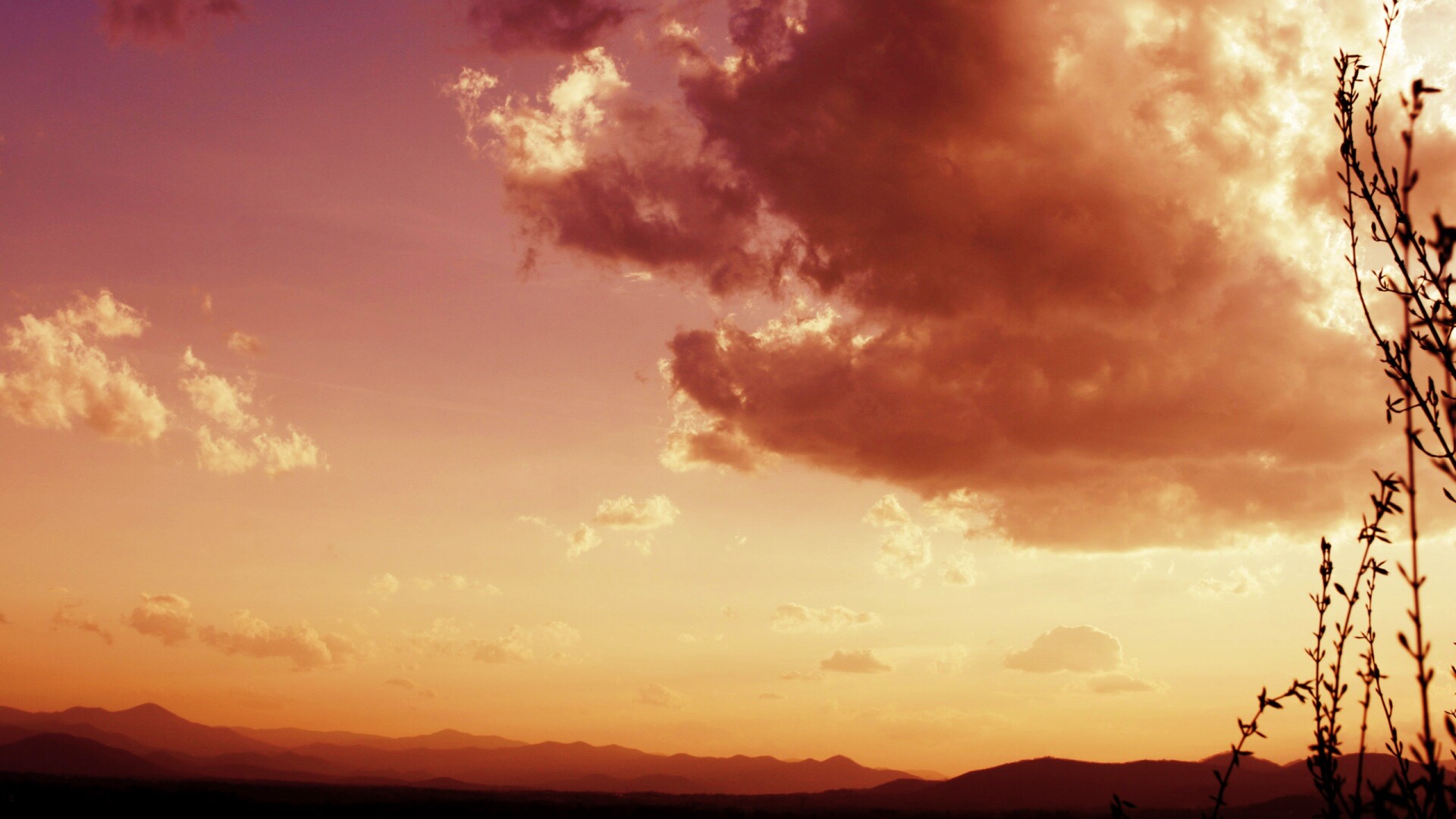 Горный закат обои