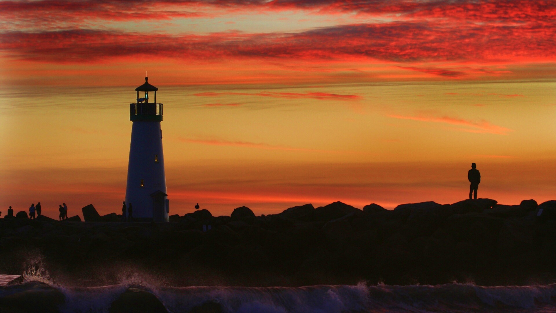 Вечерний маяк обои
